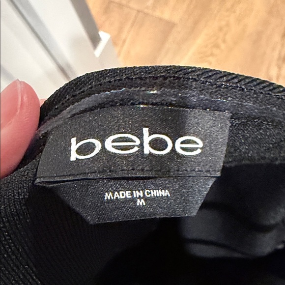 bebe off the shoulder Black Dress with White Trim medium - Picture 6 of 6